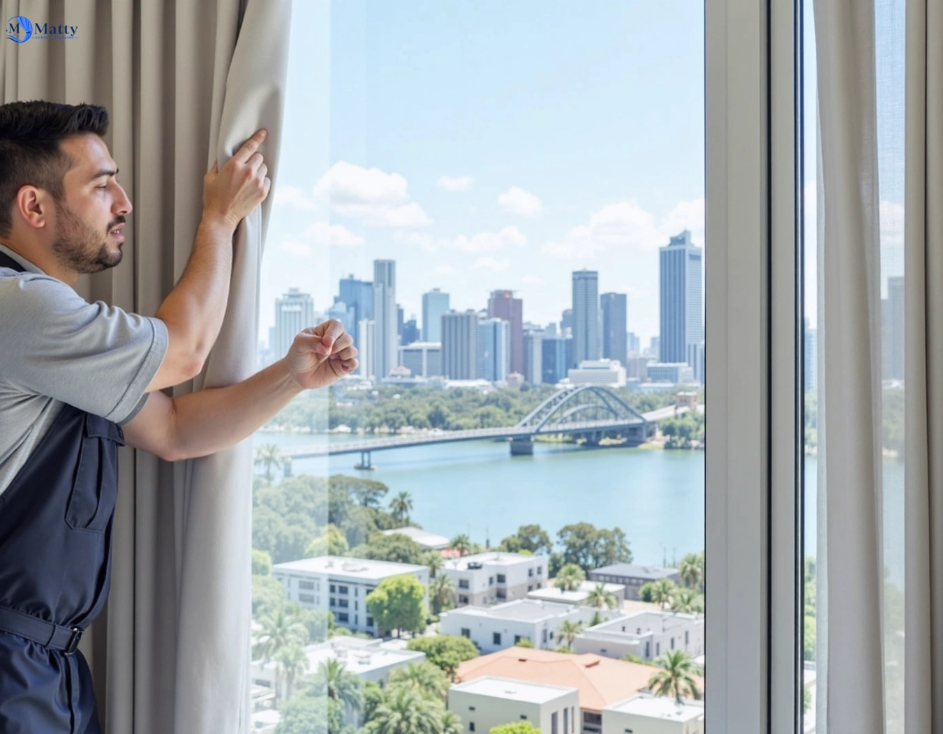 Professional curtain steam cleaning service hendra QLD by Matty Curtain Cleaning